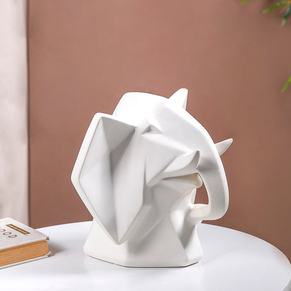Abstract Elephant Bust Ceramic Sculpture