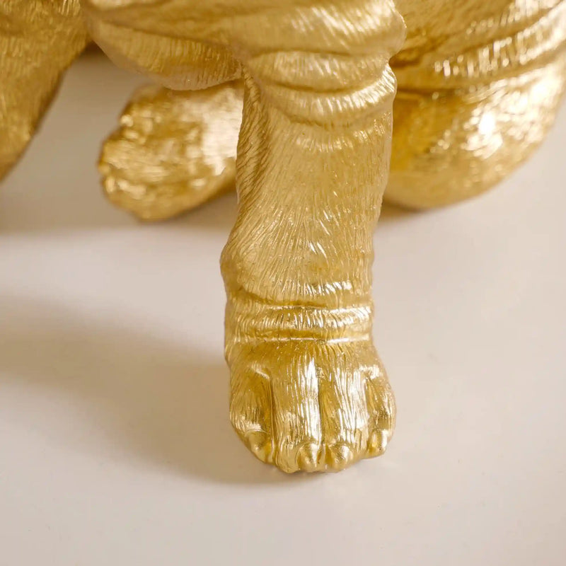 Dog Showpiece Gold Large- Pug Dog Showpiece, Gold Pug Figurine, Decorative Gold Pug, Gold Dog Decor, Pug Statue