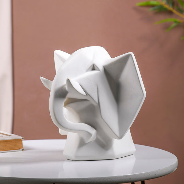 Abstract Elephant Bust Ceramic Sculpture