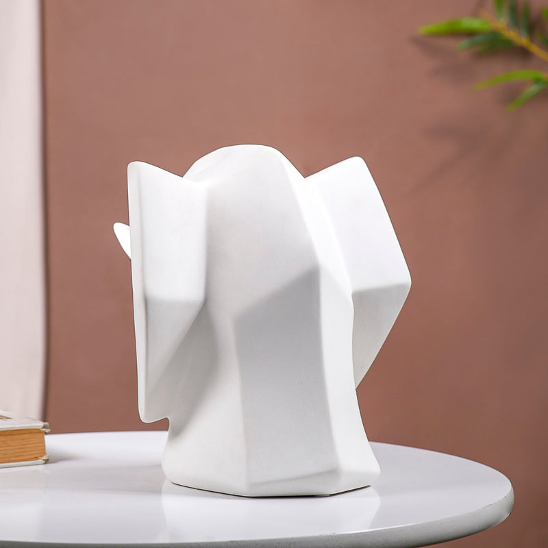 Abstract Elephant Bust Ceramic Sculpture