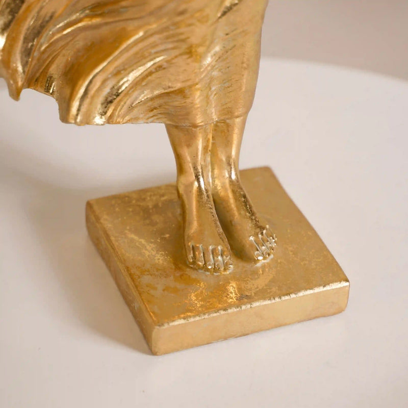 Golden Girl Statue Large - Girl Resin Sculpture Gold, Elegant Resin Figurine, Gold Girl Sculpture, Decorative Gold Resin Art