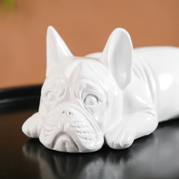 Adorable Bulldog Figurine White