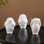 Wise Owl Resin Showpiece White Set Of 3