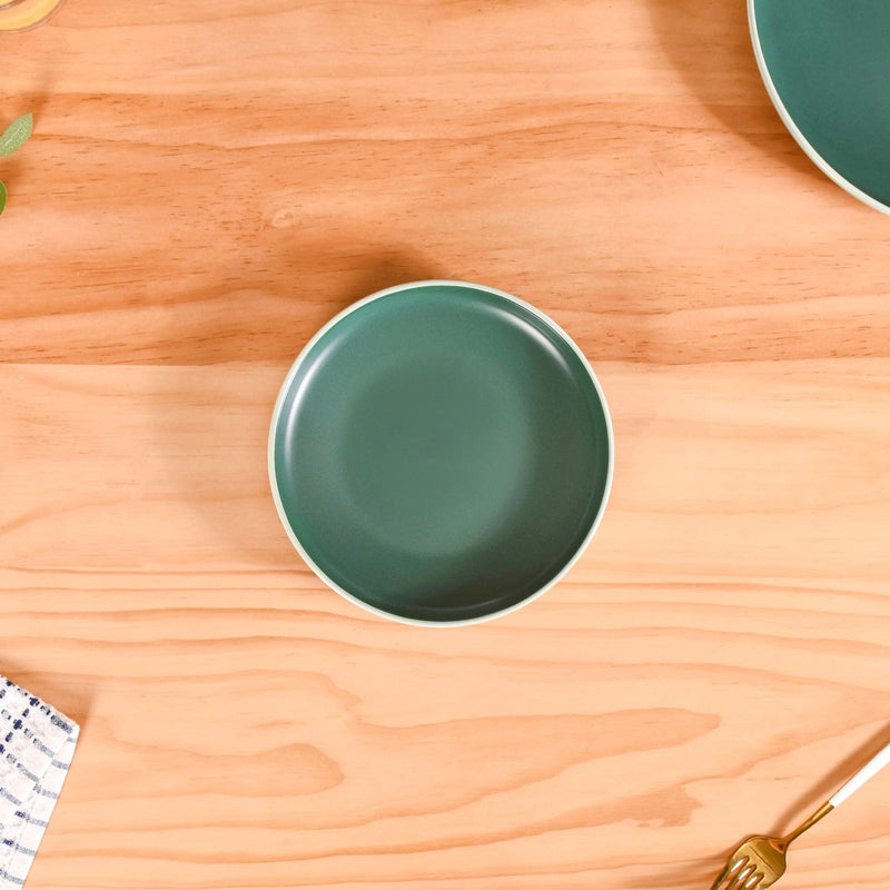 Zoella Ceramic Side Plates Set Of 4 Green 7 Inch - Snack plates, small plates, ceramic snack plates, side plates, snack plates set