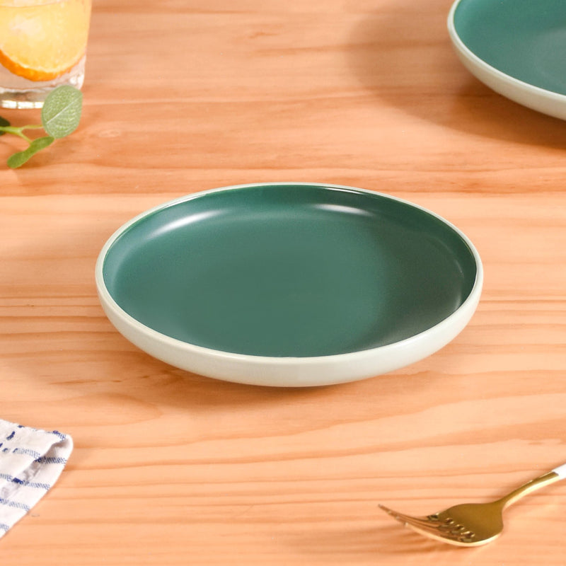 Zoella Ceramic Side Plates Set Of 4 Green 7 Inch - Snack plates, small plates, ceramic snack plates, side plates, snack plates set