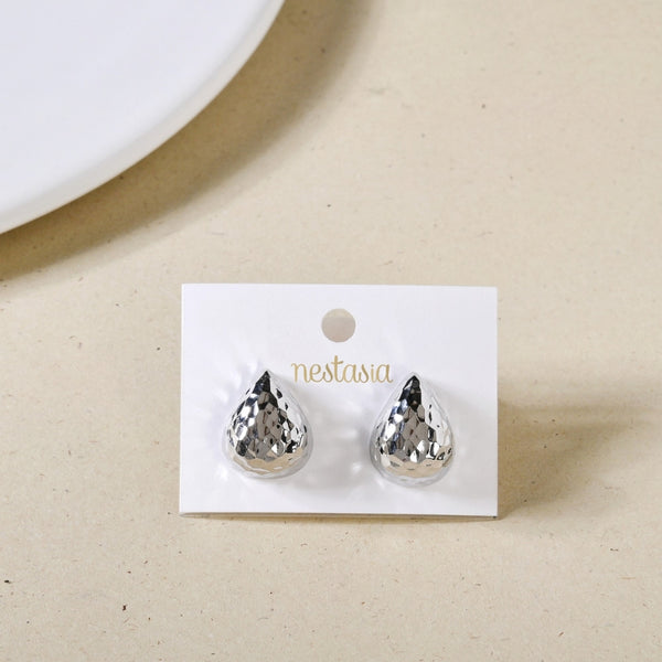 Silver Dew Geometric Studs