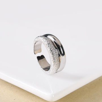 Silver Duo Crusted Ring