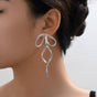 Silver Flowy Knot Drop Earrings