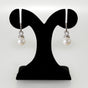 Silver Halo Pearl Drop Earrings