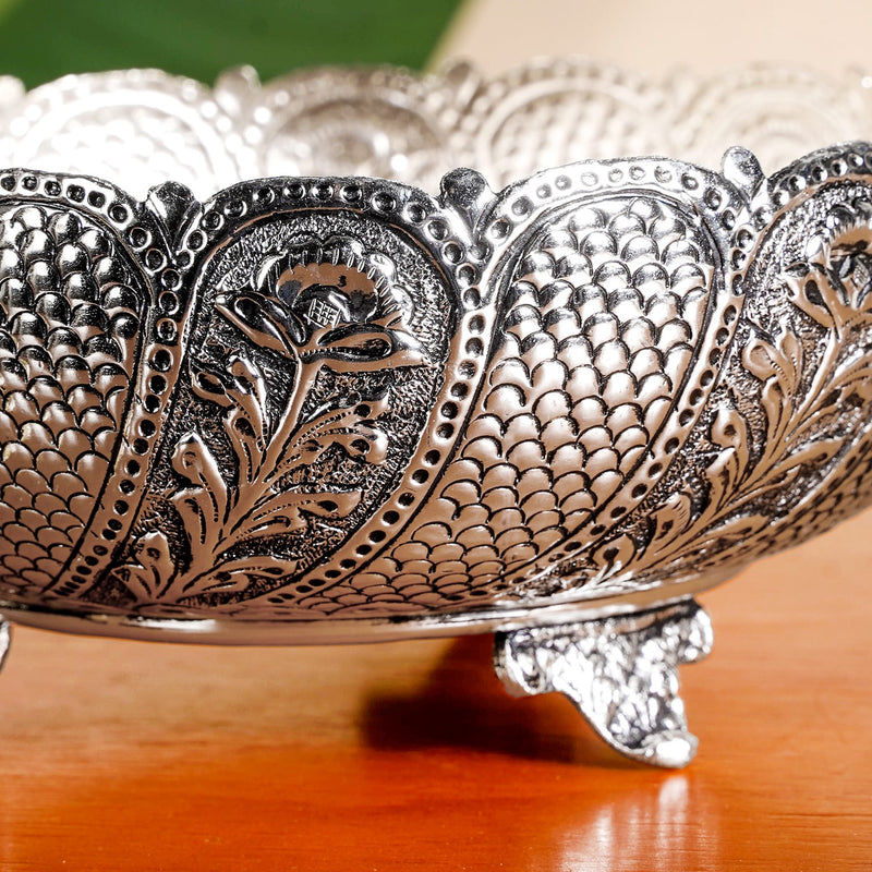 Silver Lustre Urli For Festive Decor