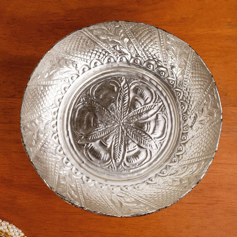 Silver Lustre Urli For Festive Decor