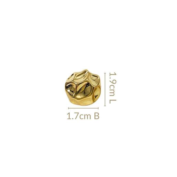 Gold Meteor Dented Stud Earrings