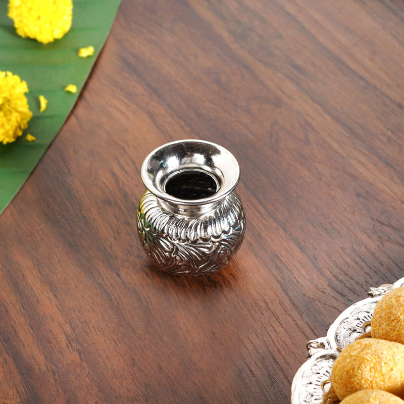 Floral Pooja Thali And Kalash Set