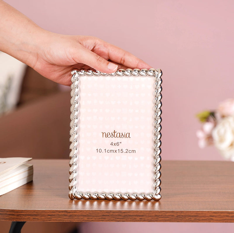 Silver Rope Picture Frame Small 4x6"