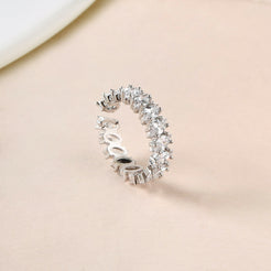 Silver Shimmer Leaf Ring