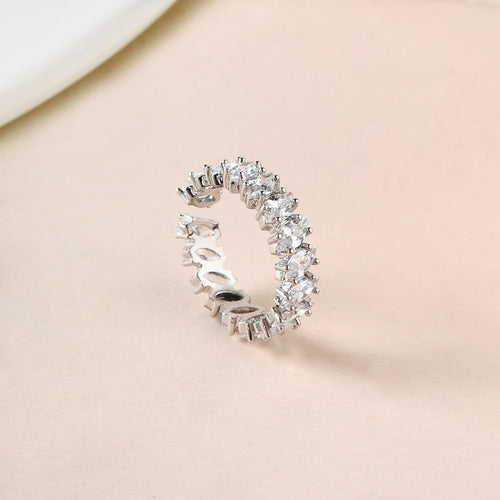 Silver Shimmer Leaf Ring