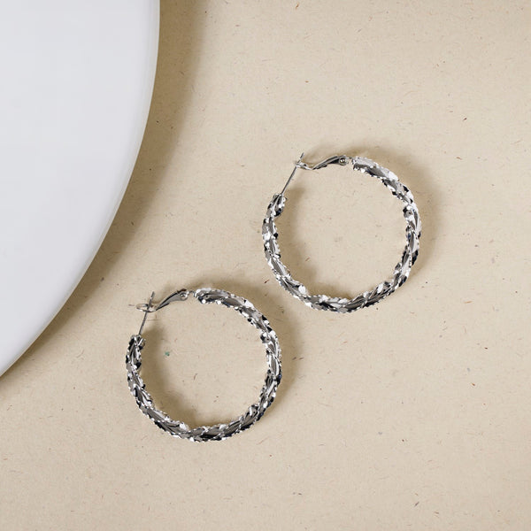 Silver Swirl Metallic Hoops