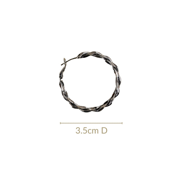 Oxidized Silver Twirled Multilayer Hoops