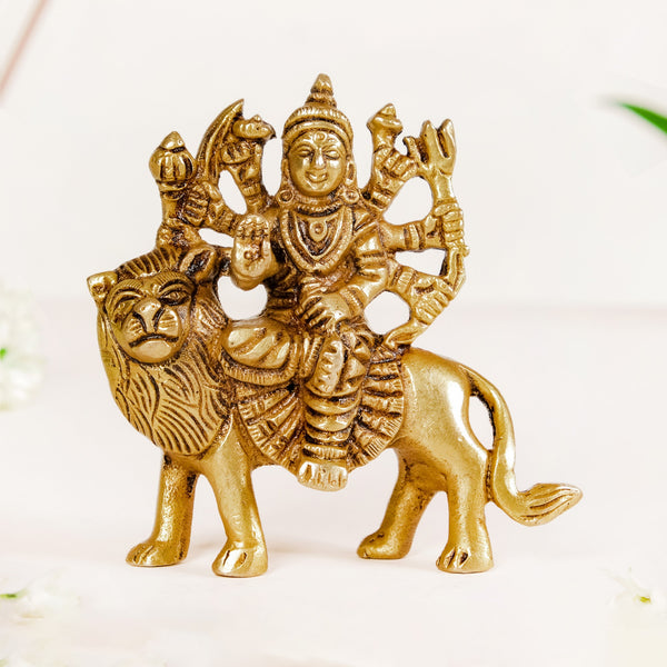 Simhavahini Goddess Durga Idol For Prayer Room 9cm