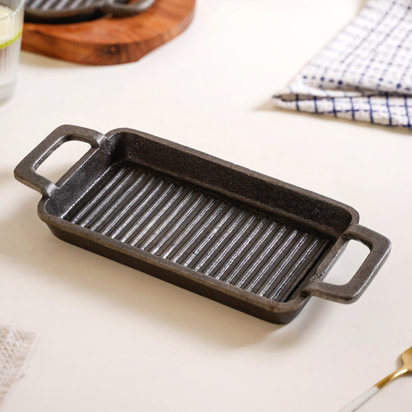 Sizzler Hotplate Grill With Wooden Tray