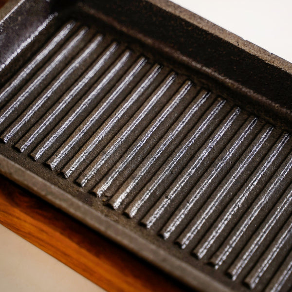 Sizzler Hotplate Grill With Wooden Tray