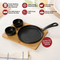 Matte Black Sizzler Pan Dip Bowl Tray Set Of 4