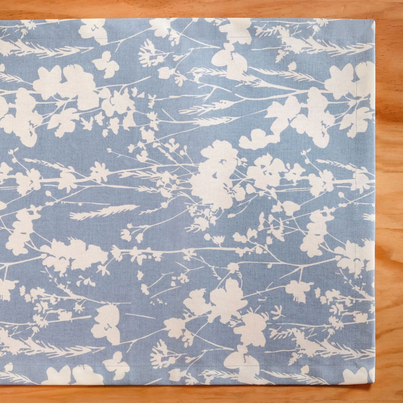 Slate Blue 6 Seater Pure Cotton Runner 185x35cm