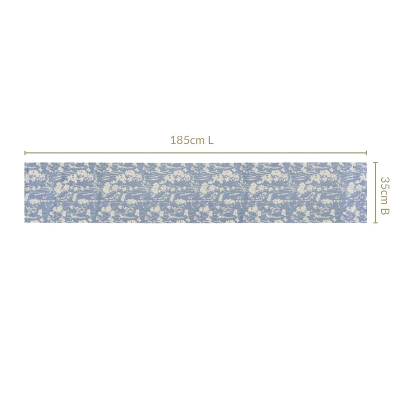 Slate Blue 6 Seater Pure Cotton Runner 185x35cm