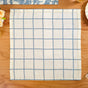 Slate Blue Grid Pure Cotton Table Napkin Set Of 4