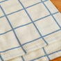 Slate Blue Grid Pure Cotton Table Napkin Set Of 4