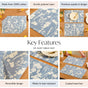 Slate Blue Cotton Placemat Set Of 6