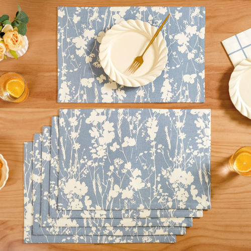 Slate Blue Cotton Placemat Set Of 6