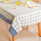 Slate Blue Pure Cotton Water Resistant 6 Seater Tablecloth 203x152cm