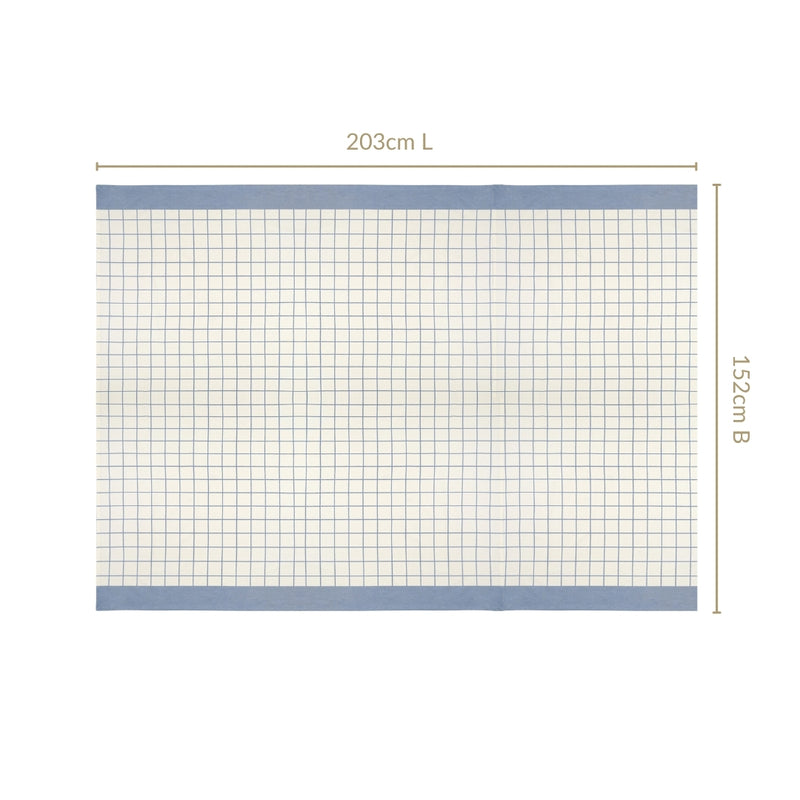 Slate Blue Pure Cotton 6 Water Resistant Seater Tablecloth 203x152cm