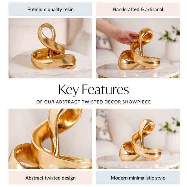 Abstract Twisted Decor Showpiece Gold