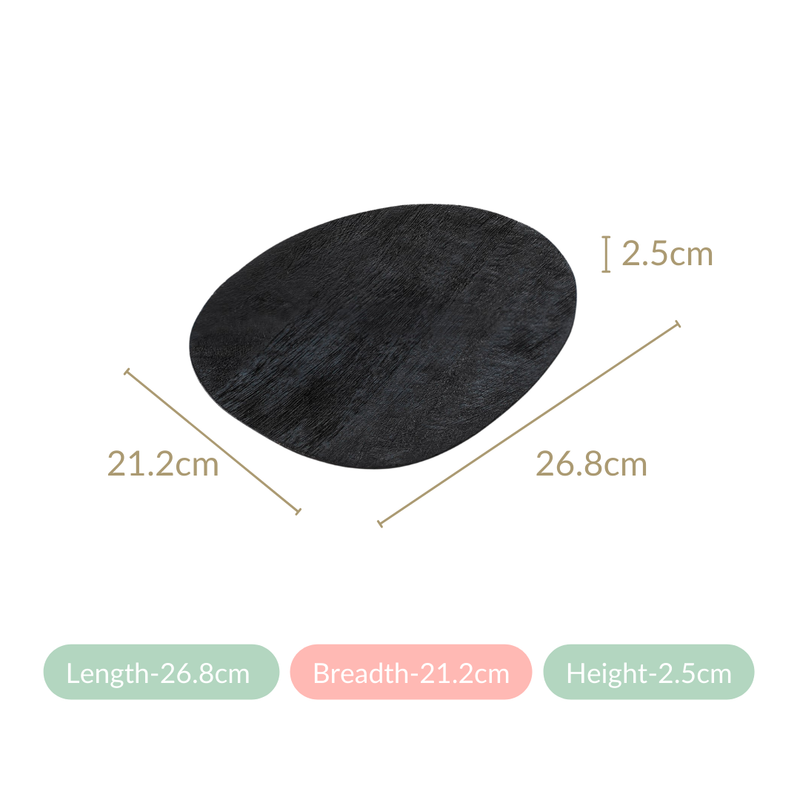 Sleek Black Mango Wood Platter Small -Serving platter, black platter, wooden platter, snacks serving platter, platter for snacks