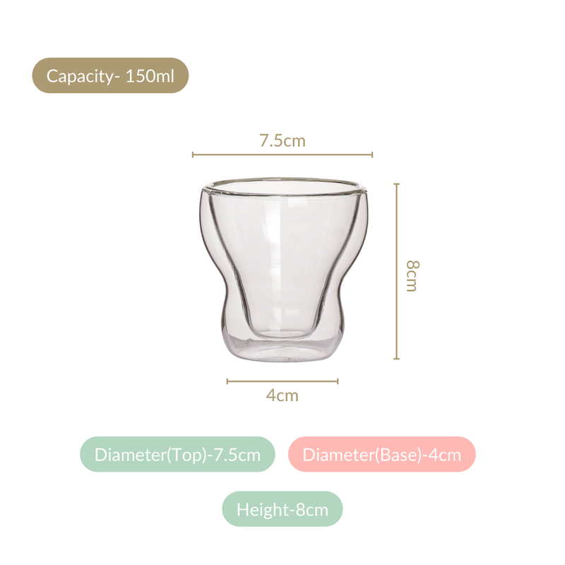 Sleek Modern Glass Tumbler Set Of 4 150ml