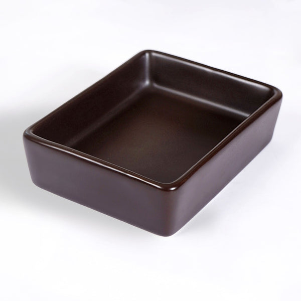 Matte Brown Rectangular Ceramic Dessert Dish Set Of 6