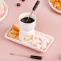 Mini White Fondue Set With Plate