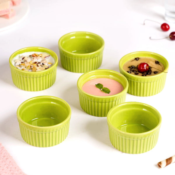 Souffle Ramekin Set Of 6 Green 150ml