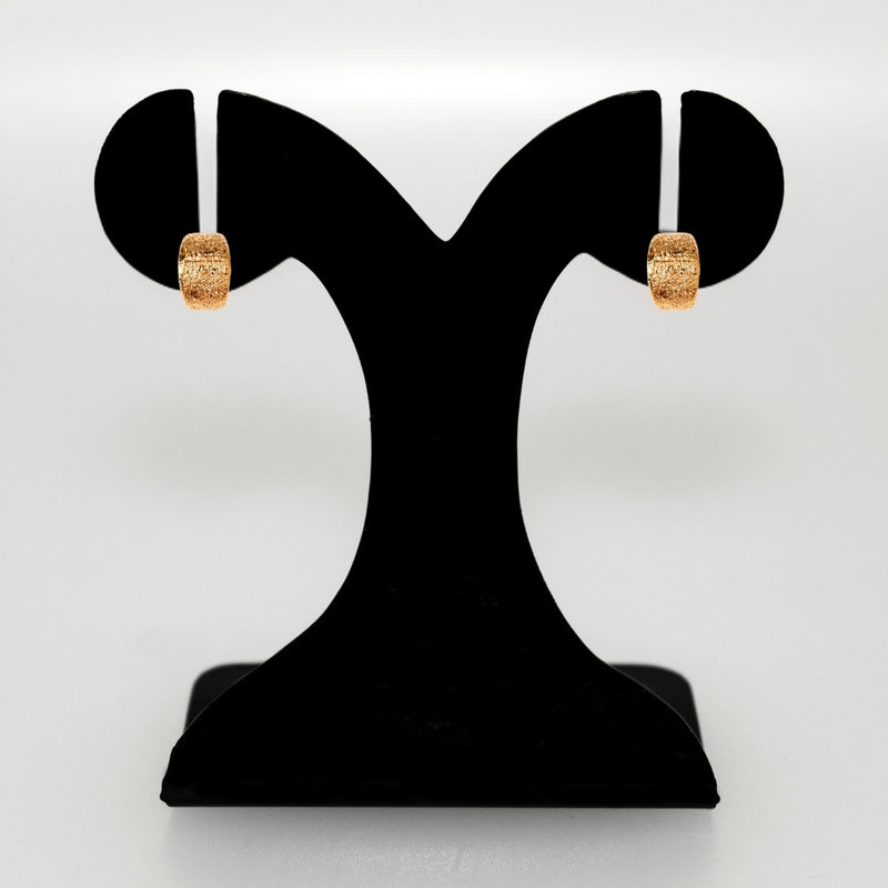 Sleek Textured Gold Hoop Earrings