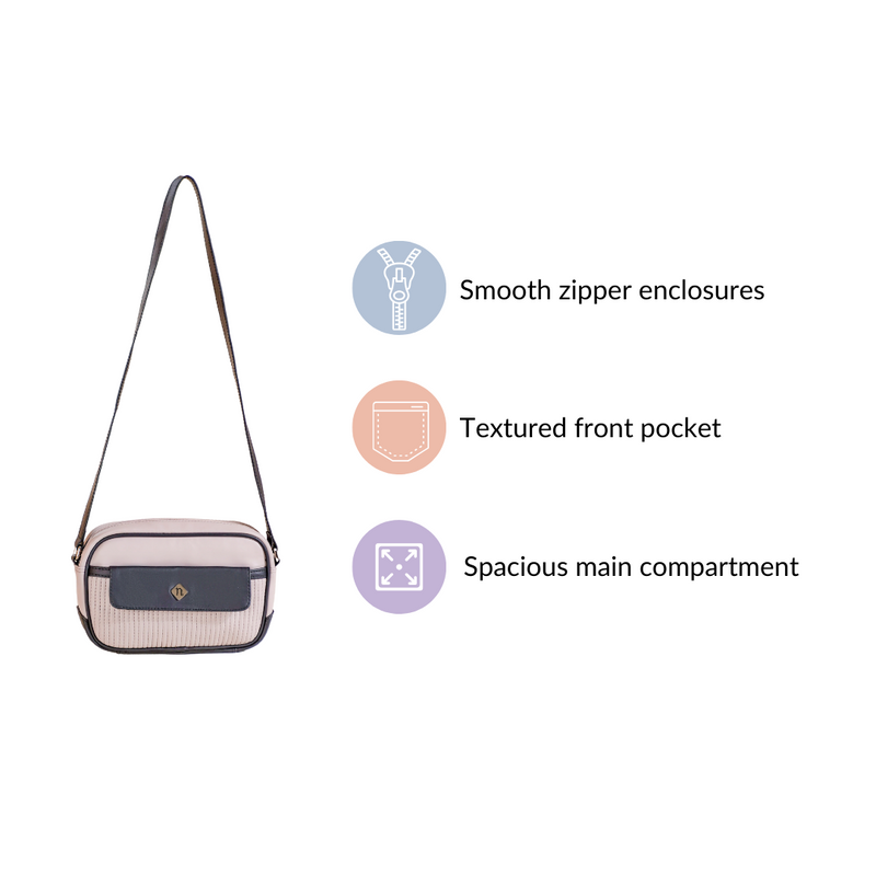 La Fusion Sling Bag Purse For Women Grey