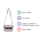 La Fusion Sling Bag Purse For Women Grey