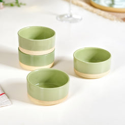 Earthy Sage Green Stoneware Small Bowls Set Of 2 150ml