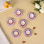 Lavender Tealight Holders With Mirror Decoration Set Of 6