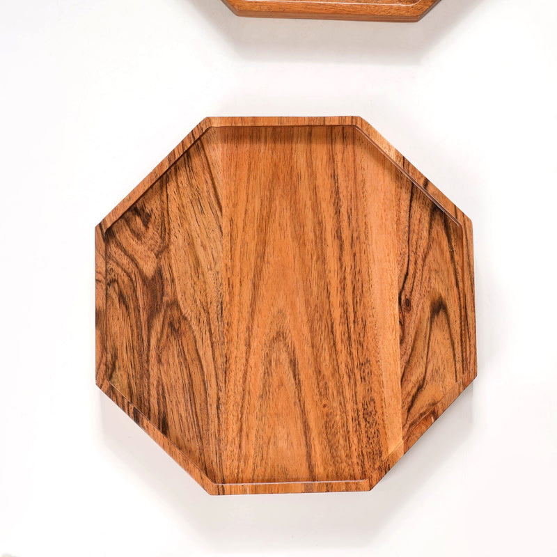 Small Octagon Wooden Serving Platter - Wooden platter, serving platter, decorative platter, wooden serving platter, charcuterie board