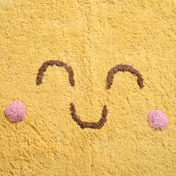 Smiley Sunshine Cotton Anti Slip Round Floor Mat 73cm