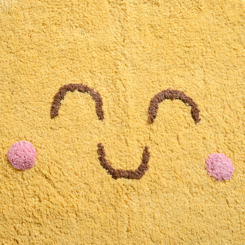 Smiley Sunshine Cotton Anti Slip Round Floor Mat 73cm