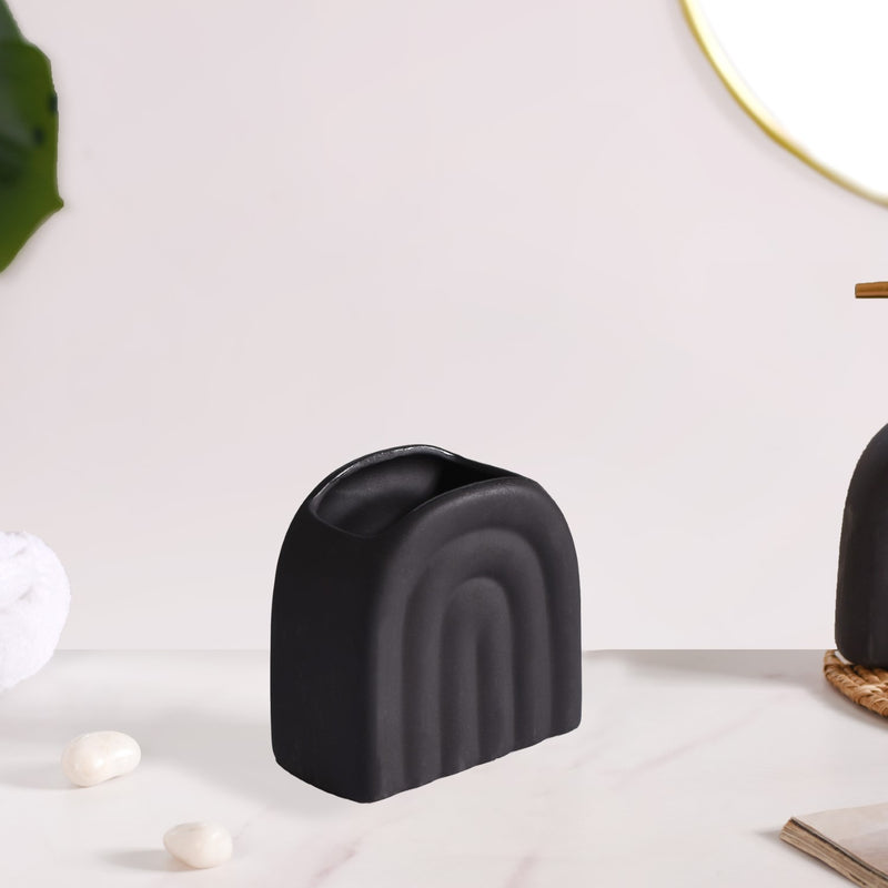 Chic Matte Finish Ceramic Bath Of 2 Set Black