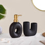 Modern Donut Ceramic Bath Set Of 2 Matte Black